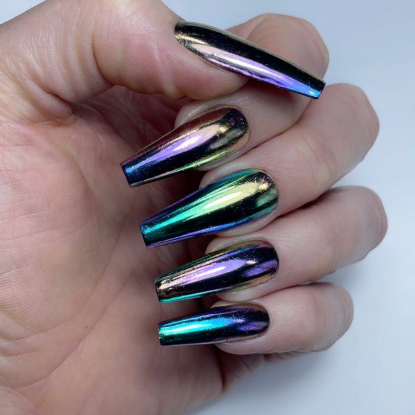 purple kaleidoscope nails