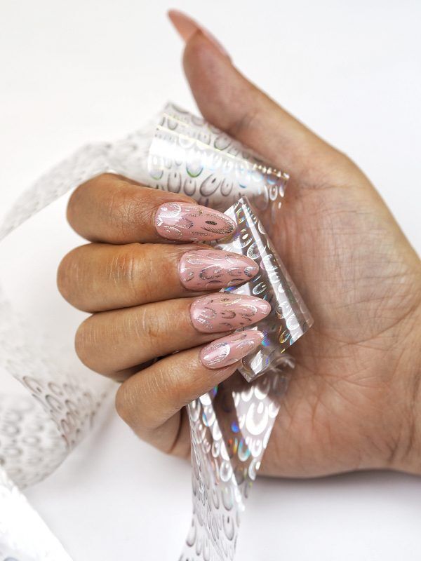 lecente silver feather foil