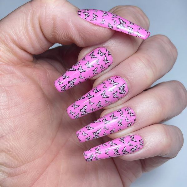 Pink Butterfly Nail Art Foil