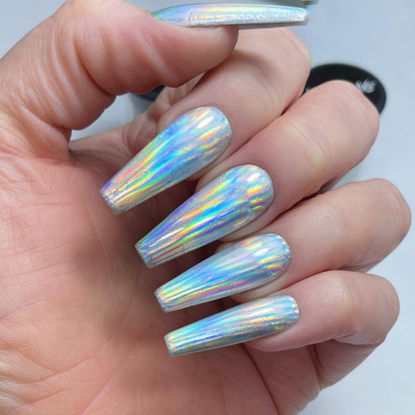 A Silver Holographic Nail Art Foil