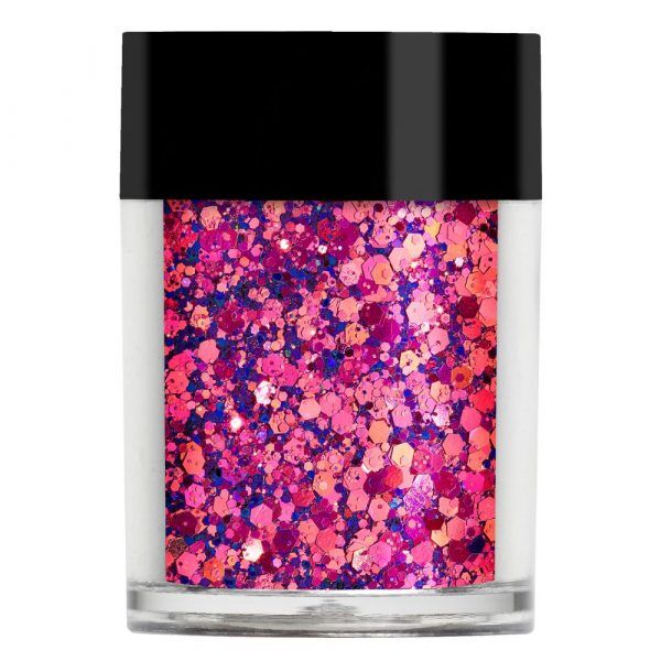 pink chunky nail glitter