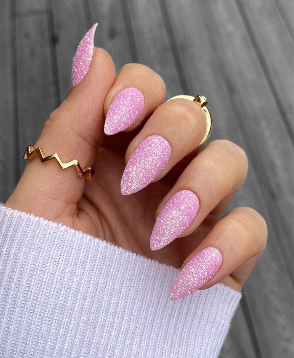Crocus Iridescent Glitter nails
