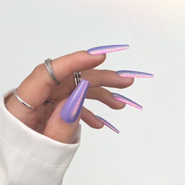 lavender iridescent flakes