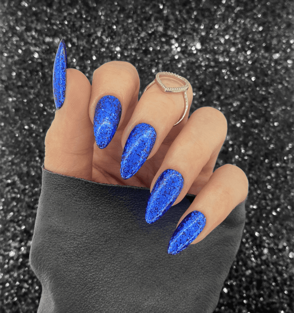 navy blue multi nails