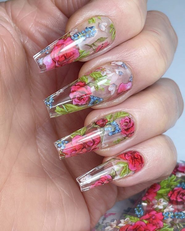 Lecenté Pink Rose Nail Art Foil