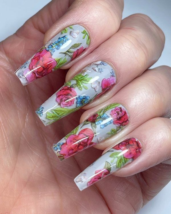 Lecenté Pink Rose Nail Art Foil