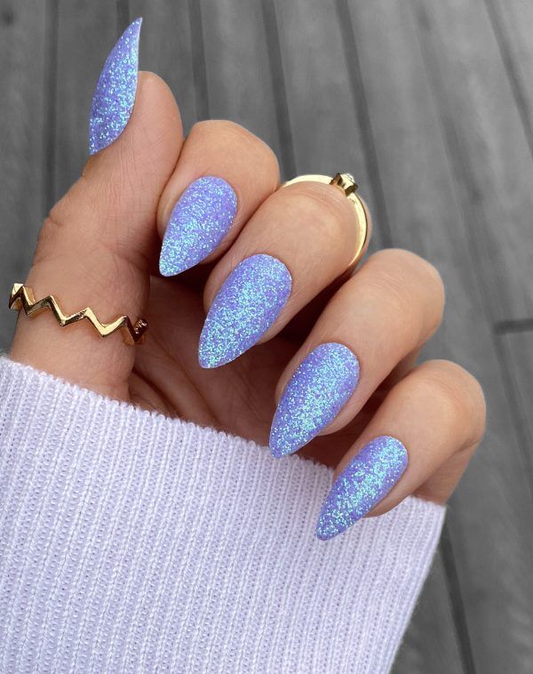 spring iridescent glitter nails