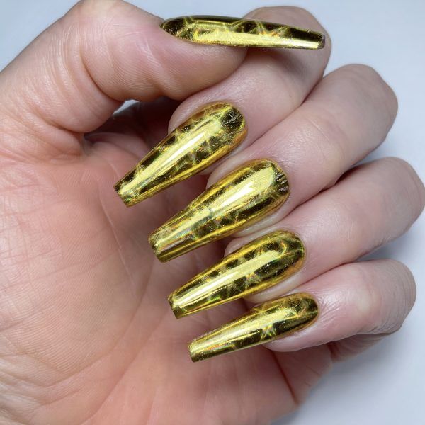 gold holo tartan foil