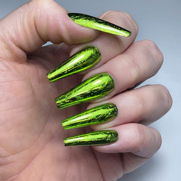 Lime Spangle Nail Art Foil