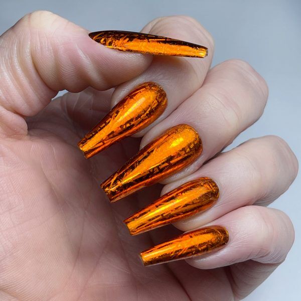 Orange Spangle Nail Art Foil