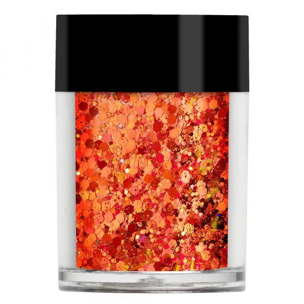 Orange chunky nail glitter